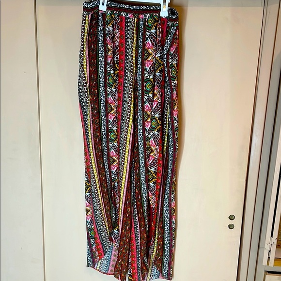 Frumos Colorful Striped Patterned Palazzo pants open legs/ beach coverup sz 3X - Picture 1 of 8